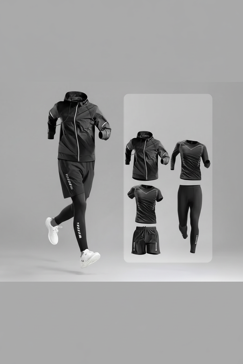 Herren-Trainingsanzug – 5-teiliges Sportbekleidungs-Set für jede Jahreszeit