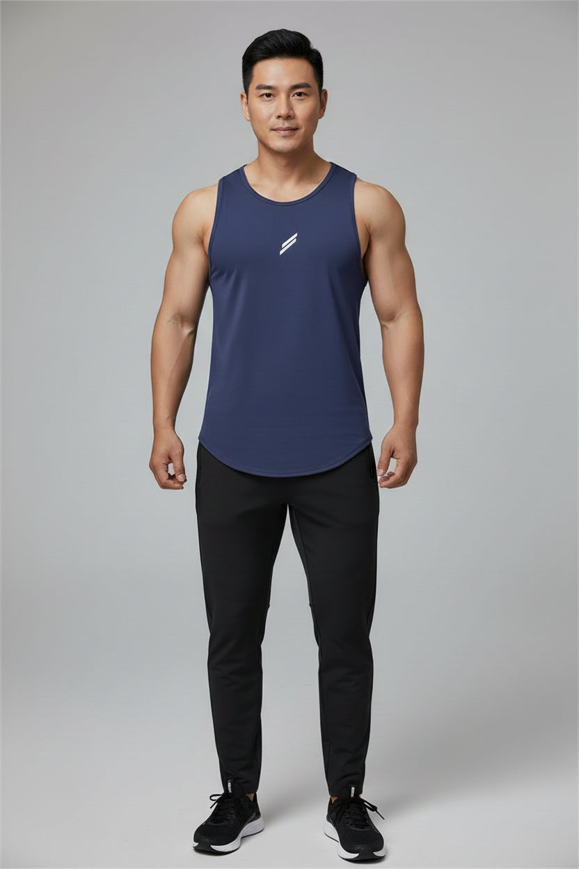 Sommer Herren Tanktop Lässig Rundhals Mesh-Unterhemd Sport Fitness Oberteil Ärmellose Weste Schnelltrocknende Trainingsweste