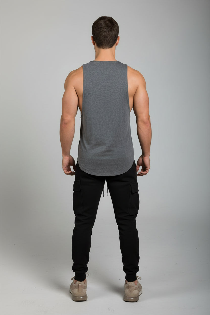 Cotton Breathable Sleeveless T-Shirt Gym Fitness Bodybuilding Training Clothing Mens Running Sport Solid Color Muscle Tank Tops