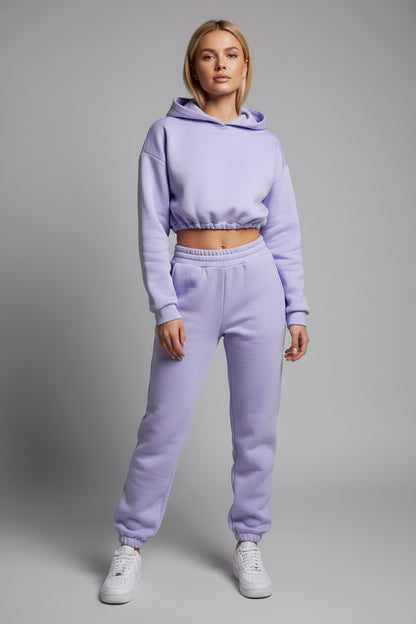 Winter Tracksuit Women Two Piece Set - Oversized Hoodie Sweatpants Solid Color Sportswear Suit |Casual Sweatshirt Trouser Set