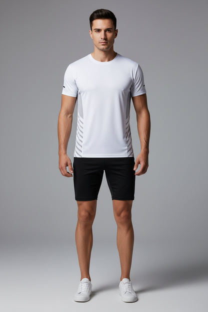 Running T-Shirt Men Summer Ice Silk Thin Top Reflective Printing Quick Dry Short Sleeve Breathable Fitness Sports T-Shirt 5XL