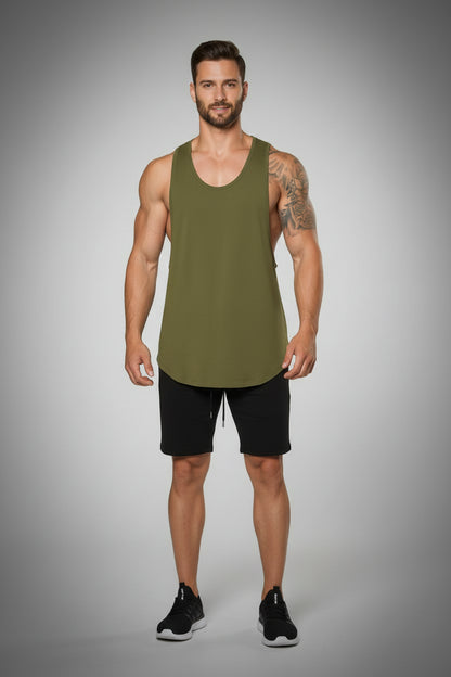 Cotton Breathable Sleeveless T-Shirt Gym Fitness Bodybuilding Training Clothing Mens Running Sport Solid Color Muscle Tank Tops