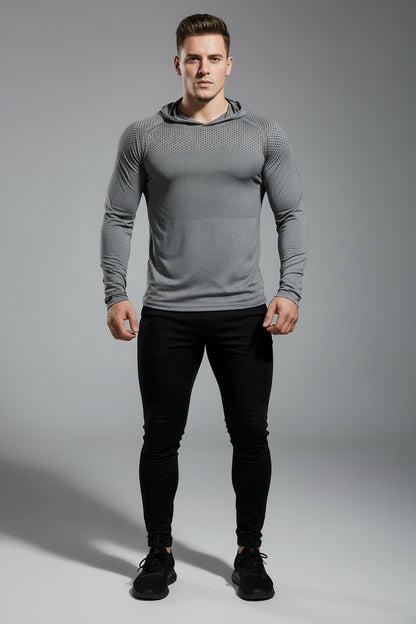 Men'S Sport T-Shirts Hoodie Fitness Running Shirts Tops Long Sleeve Workout Male Tops Tee Sportwear Training Sweatshirt Men
