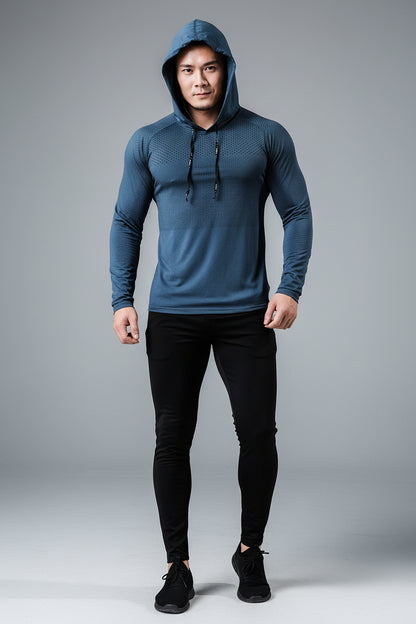 Men'S Sport T-Shirts Hoodie Fitness Running Shirts Tops Long Sleeve Workout Male Tops Tee Sportwear Training Sweatshirt Men