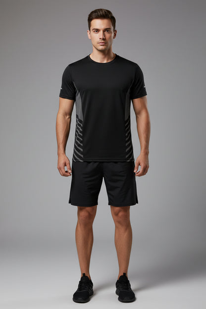 Running T-Shirt Men Summer Ice Silk Thin Top Reflective Printing Quick Dry Short Sleeve Breathable Fitness Sports T-Shirt 5XL