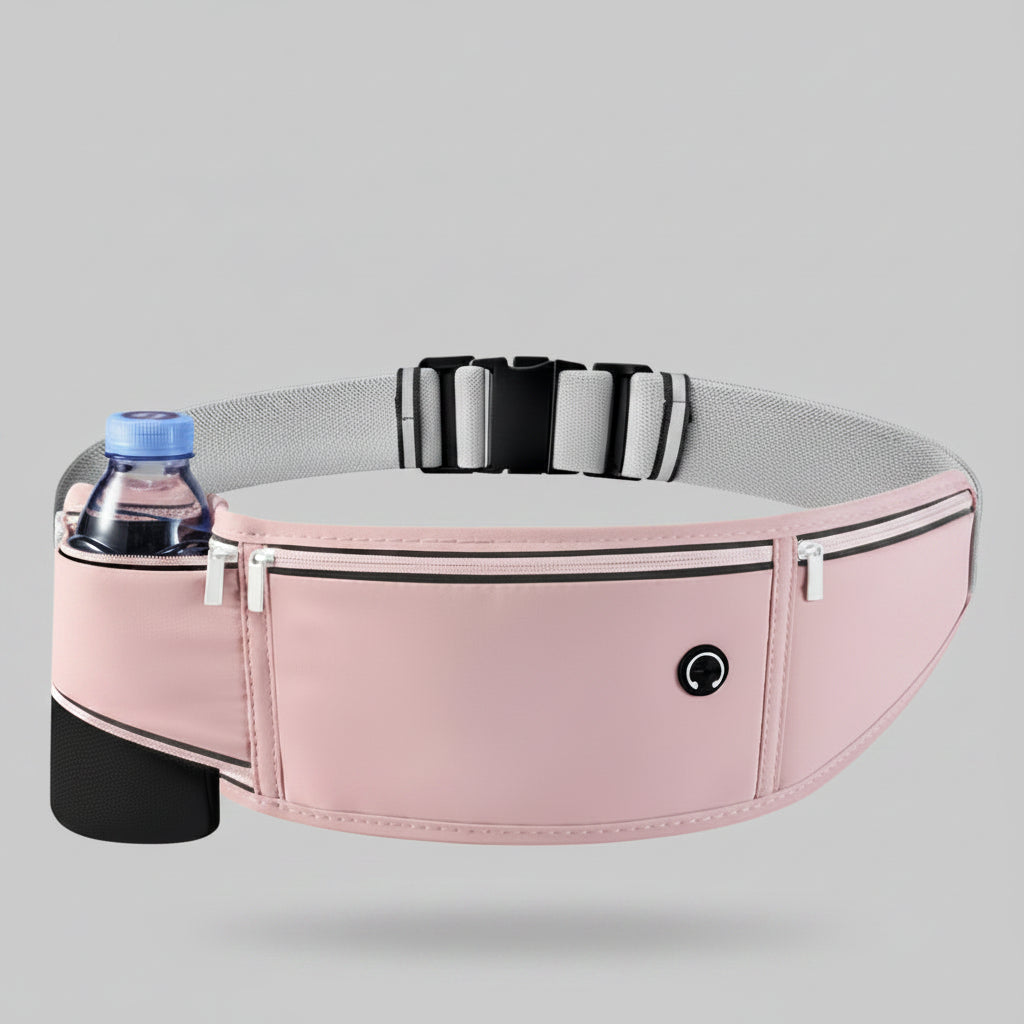 Lauftasche für Männer & Damen Wasserdichter Sport-Bauchtasche mit reflektierendem Streifen und 3 Taschen Workout Wanderreisen