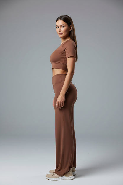 Gym Workout Wide Leg Leggings Women High Waist Tummy Control Loose Yoga Pants Woman Gray Hip Lifting Straight Sports Trousers