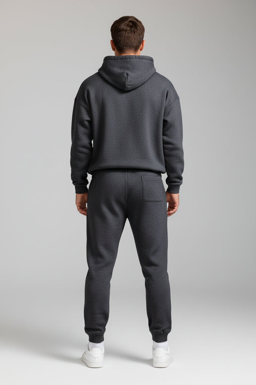 Man'S Hoodie Set Winter Solid Color Two Pices Sets Long-Length Street Clothes Casual Sports Sweatpant Hoody Unisex Fashion Suit