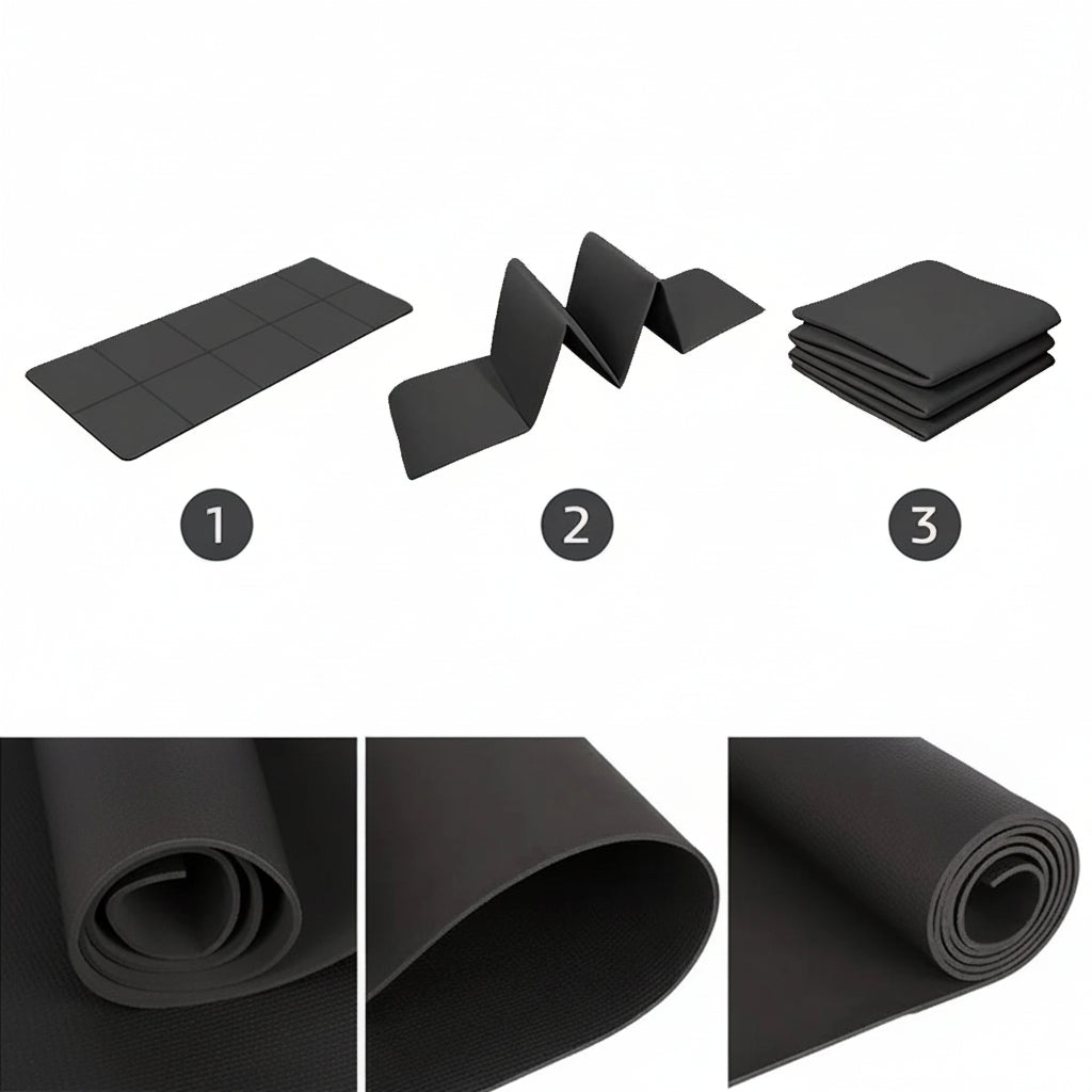 Foldable Yoga Mat Eco Friendly EVA Folding Travel Fitness Exercise Mat 3Mm/4Mm/6Mm Thicknesses for Yoga Pilates & Floor Workouts